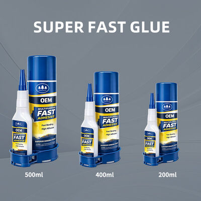 قیمت خوب چسب فوری سوپر گلو سیانواکریلات کارخانه OEM 400 میلی لیتر و فعال کننده اسپری 100 گرم چسب فوری دو جزئی آنلاین